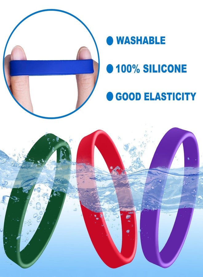 CYCLUSIVE 20 Pieces Rubber Bracelets Solid Color Silicone Wristbands Colored Rubber Stretch Bracelets for Women Men Teen Gifts - Image 3